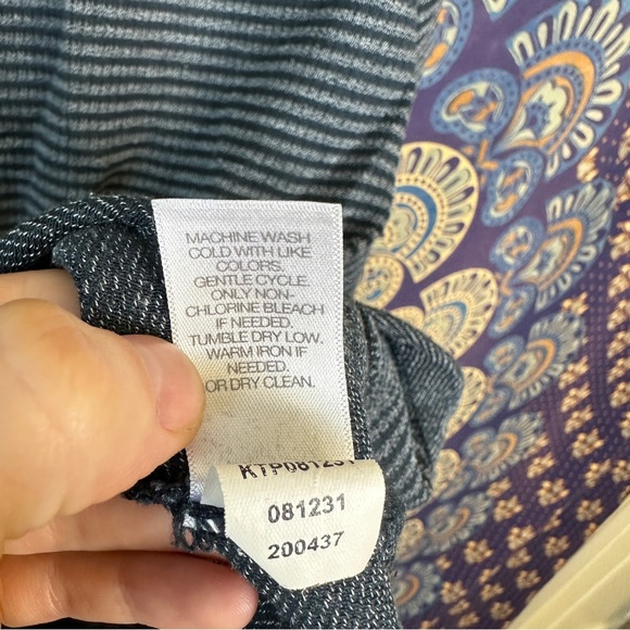 Cowl neck teal striped sweater - Picture 9 of 11